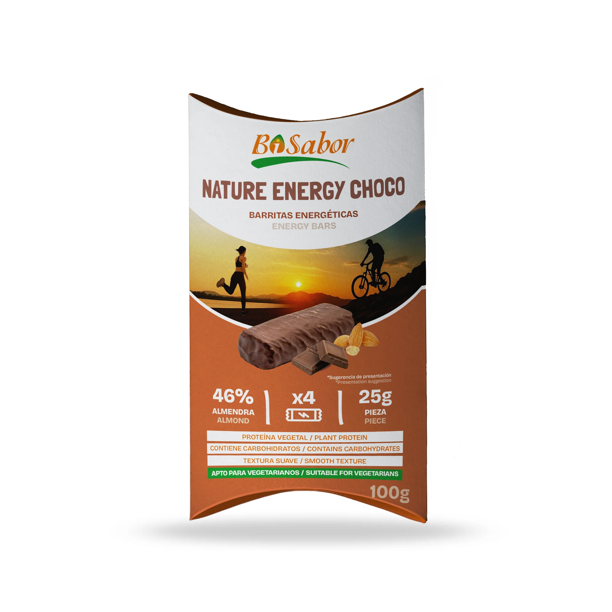 Barrita Nature Energy Choco - Almendra Natural y Cacao 4x25g Bisabor