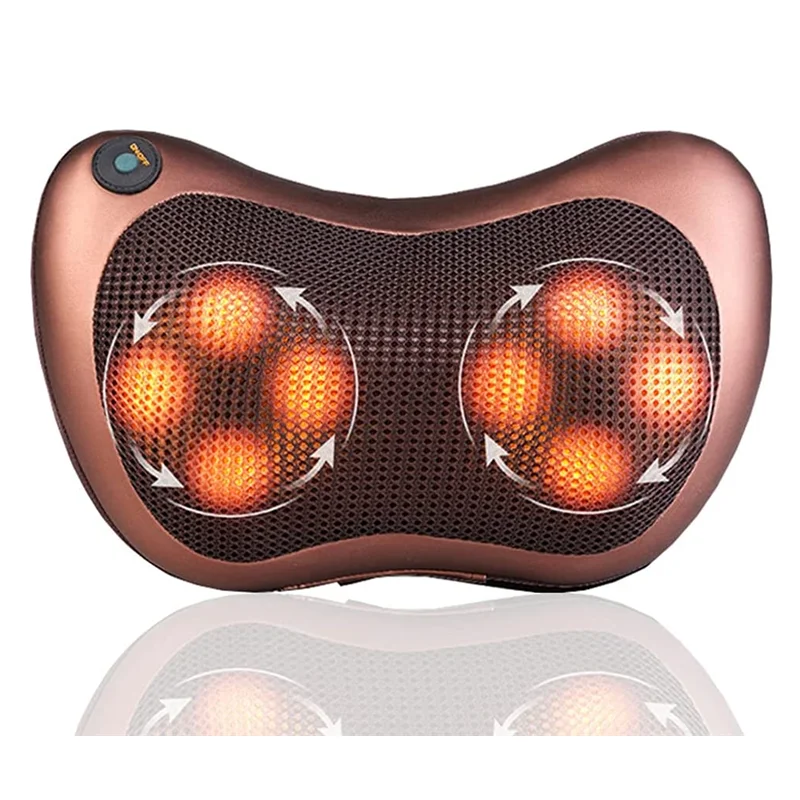 Electric massage cushion with heating function and 3D rotating heads, shipping from Spain-relief and relaxation for back and neck