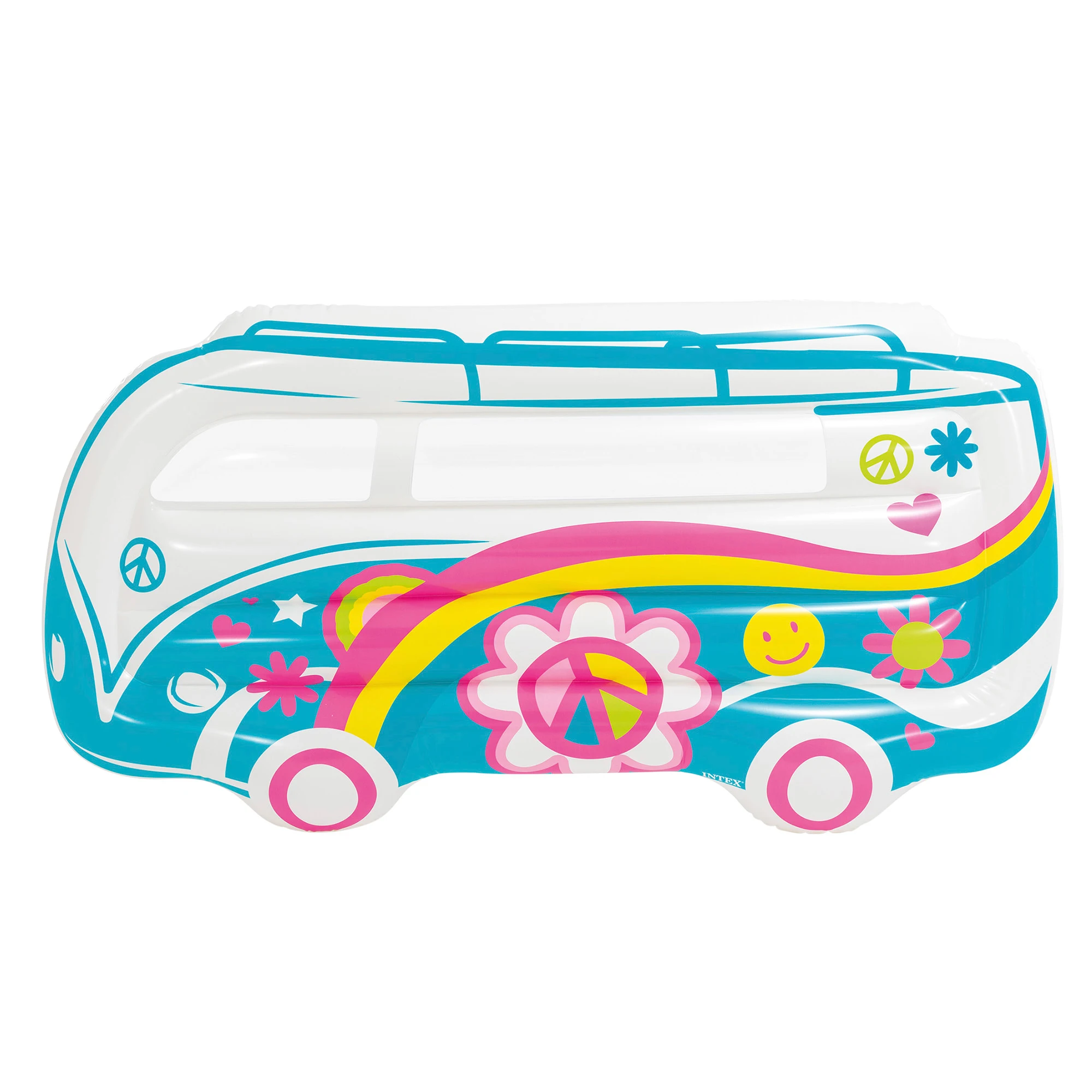 INTEX - Colchoneta hinchable gigante, 178x23x91 cm, Diseño furgoneta hippie, Incluye parche reparación, Estilo retro, Colchonetas de piscina, Hinchables playa, Juguete agua, Flotador