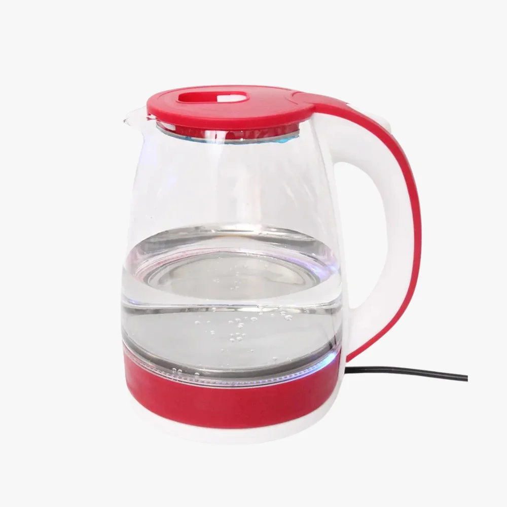 2L heavy duty glass electric water kettle 1500w transparent electric kettle 3 colors available