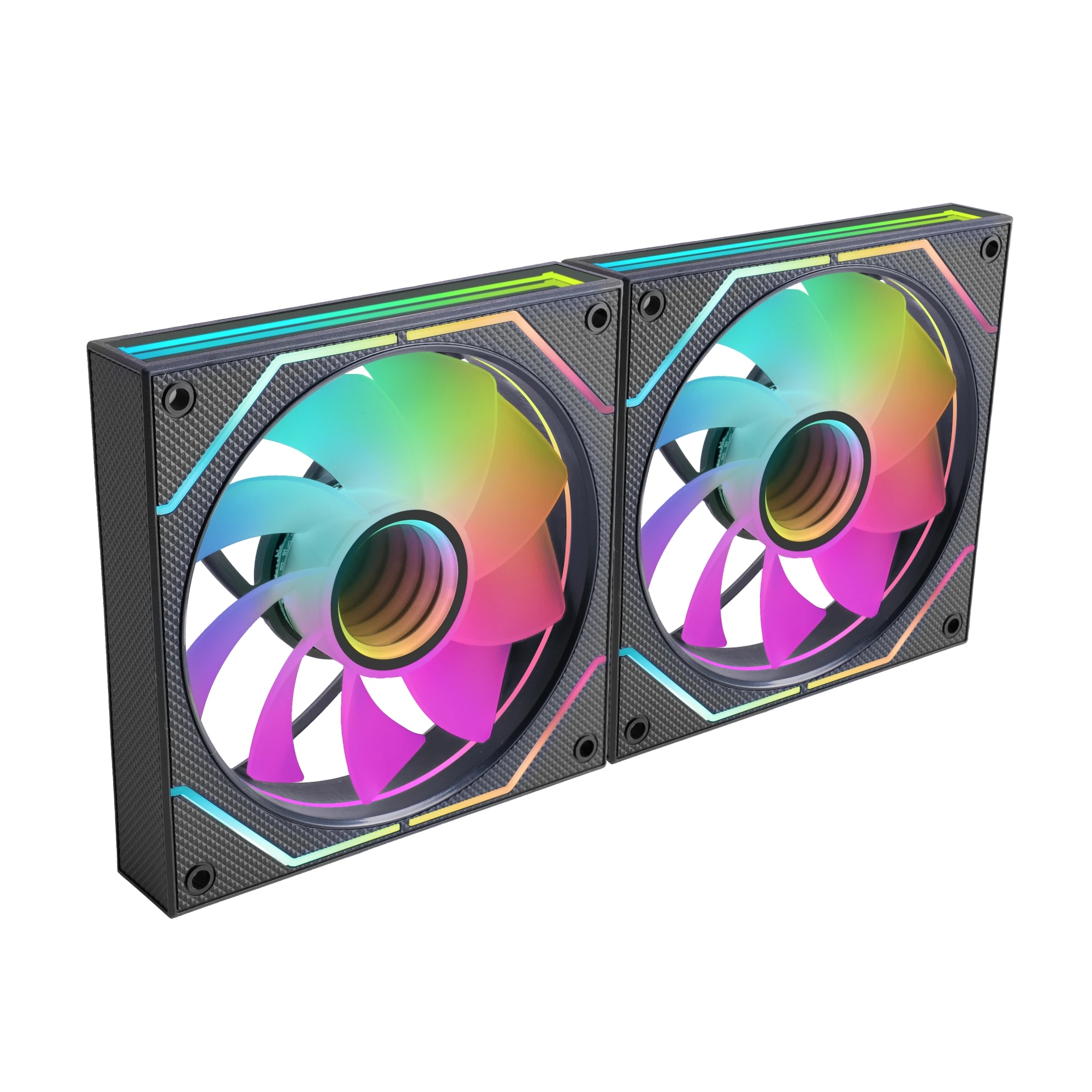 Mars Gaming MF-3DPROX2R, Kit 2x Ventiladores 120mm, Aspas Invertidas, Iluminación ARGB Triple Infinity Mirror 360°, Control PWM, Rodamientos FDB, Ventiladores PC con Compatibilidad Total ARGB,