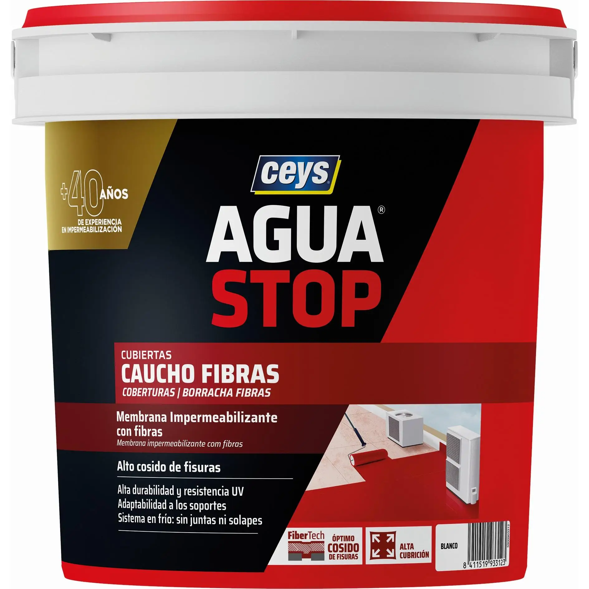 Sellador impermeable Aguastop Caucho con Fibras, Blanco, 1 kg | Ceys 903312