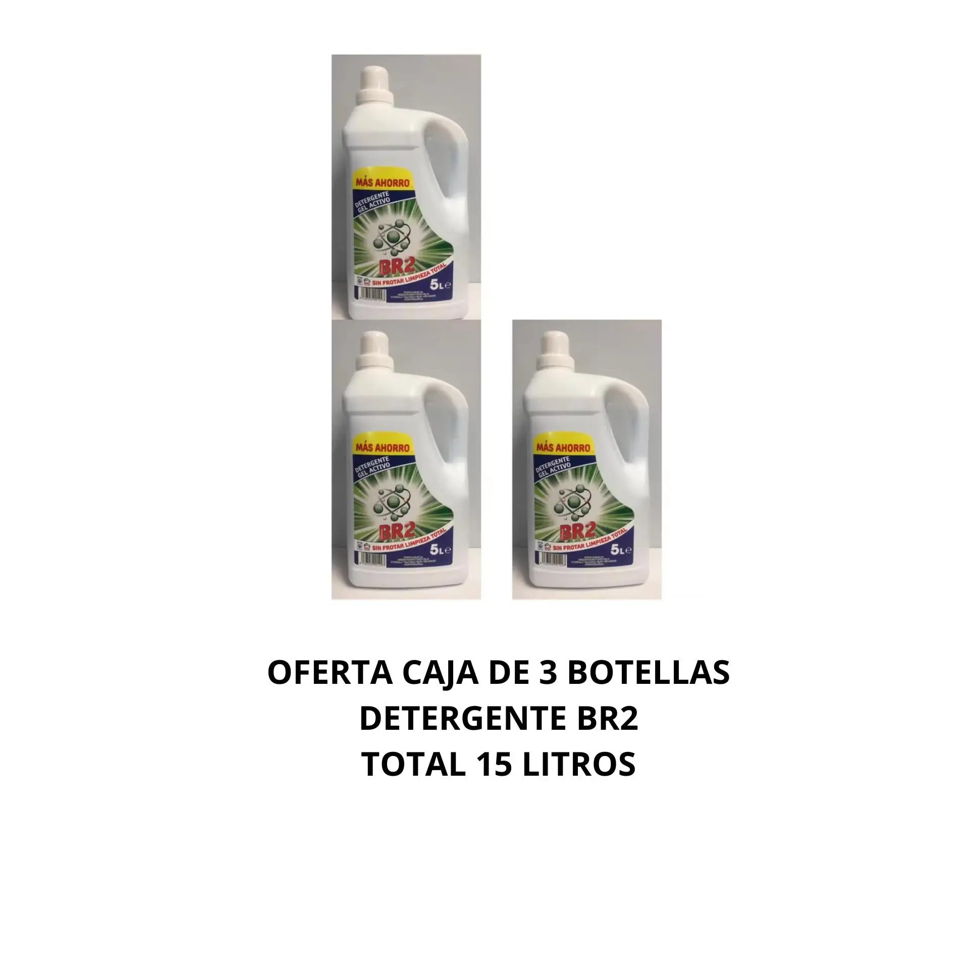 Pack de 3 Botellas Detergente BR2 para Limpieza Profesional - Oferta 15 Litros