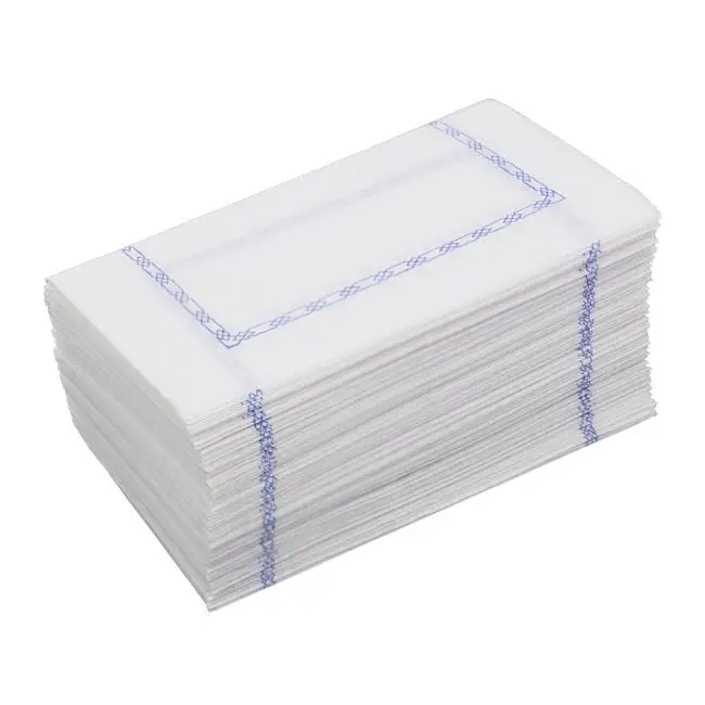 MONOUSO | Servilleta de Papel Zigzag Blanca Cenefa 14x14cm (250 Uds)