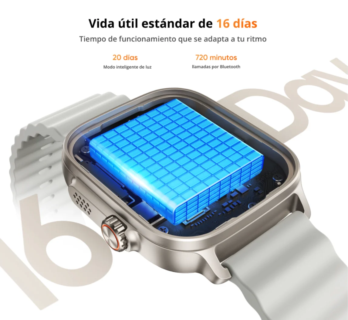 Smartwatch – Reloj inteligente realme Watch 5, Versión Global, Gran Pantalla AMOLED de 1.97″, 16 días Vida de la Batería muy Larga, IP68, 108 modos de deporte y de monitorización de salud, Brújula y GPS independiente con 5 GNSS 5