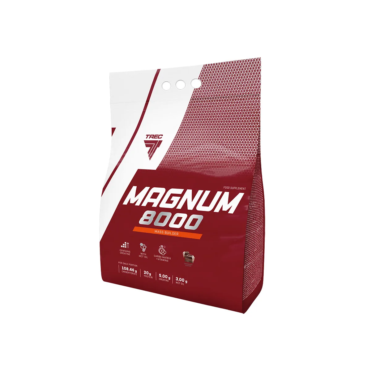 Magnum 8000  Sabor Chocolate  1kg  Ganador de Masa Muscular  Aumento de Volumen Muscular  Alta Energía  Recuperación Rápida  TREC NUTRITION