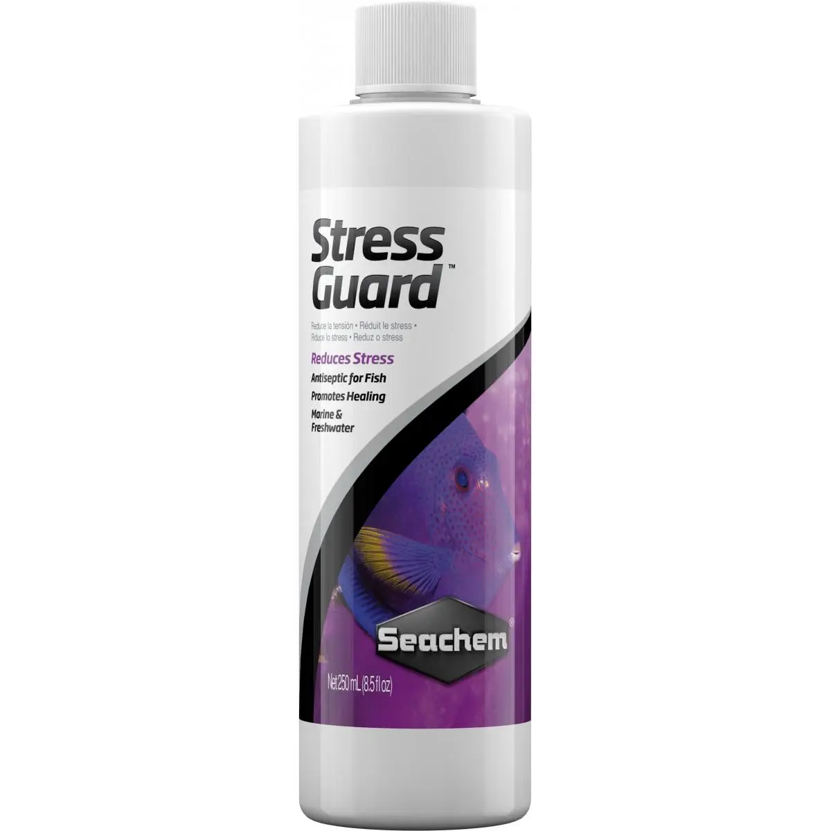 Seachem Laboratories Inc Seachem STRESSGUARD 250ml - Protector de Mucosa para Peces - Anti-stress para Peces Tropicales - Control de Calidad del Agua para Acuarios