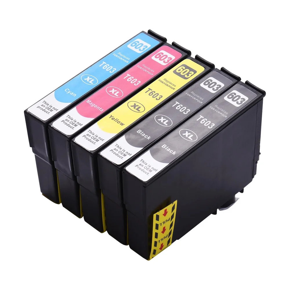 5x Cartuchos de tinta compatibles Epson 603XL 603 XL para Epson XP2100, XP2105, XP3100, XP3105, XP4100, XP4105, XP4150, XP4155, WF2820, WF2830, WF2835, WF2845, WF2870