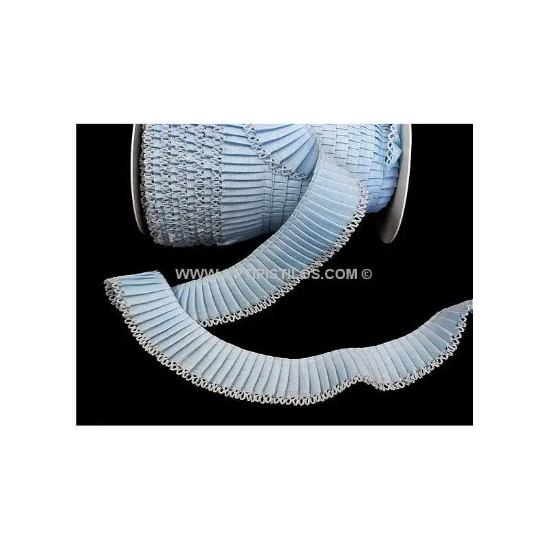 PUNTILLA PLISADA 1,5 CMS. Raíz PASAMANERIA HILO GANCHILLO 50% ALGODON 50% POLIESTER para Sombreros