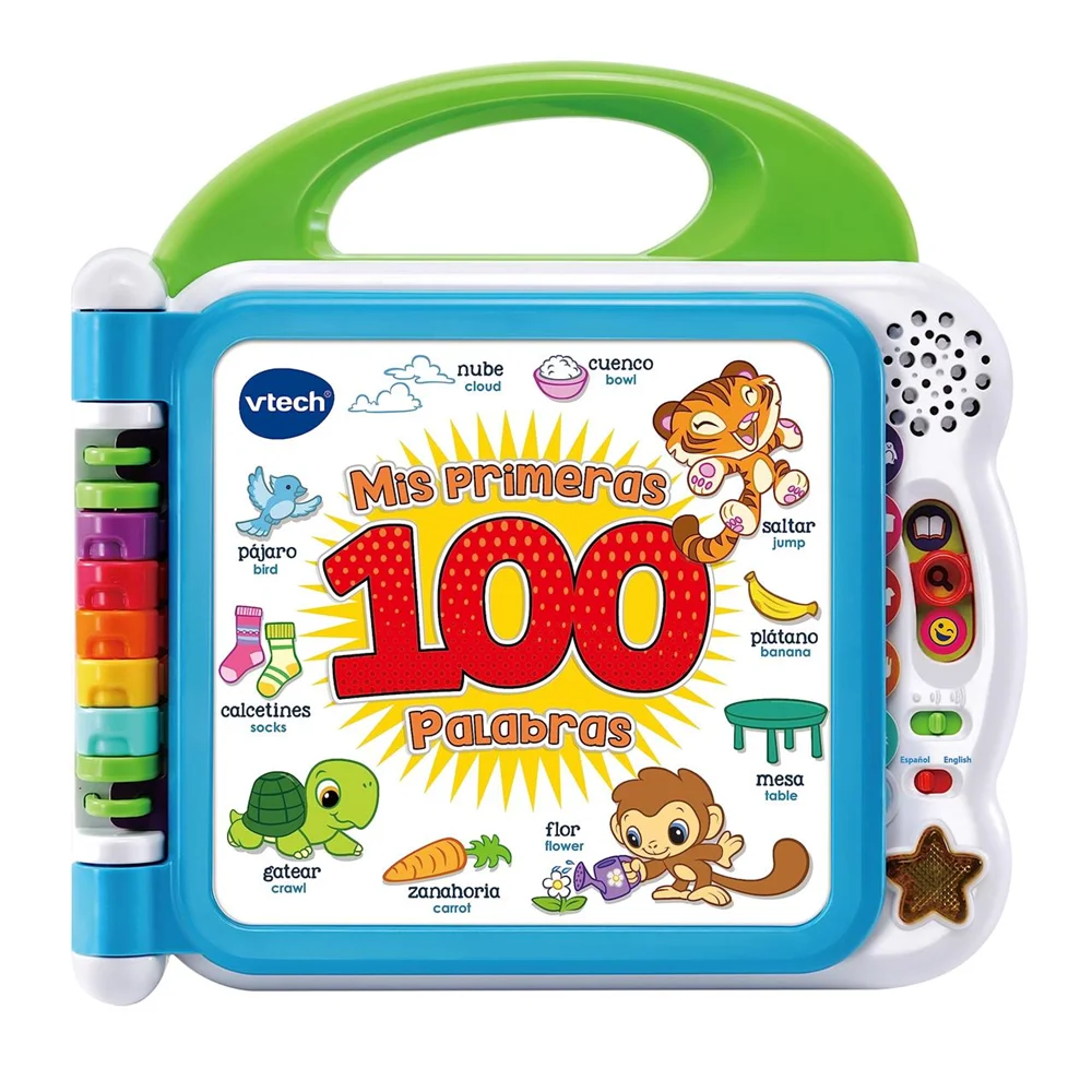 Interactive book my first 100 bilingual words in spanish and english 30x6.5x27.9 cm (vtech 80- 601547 )