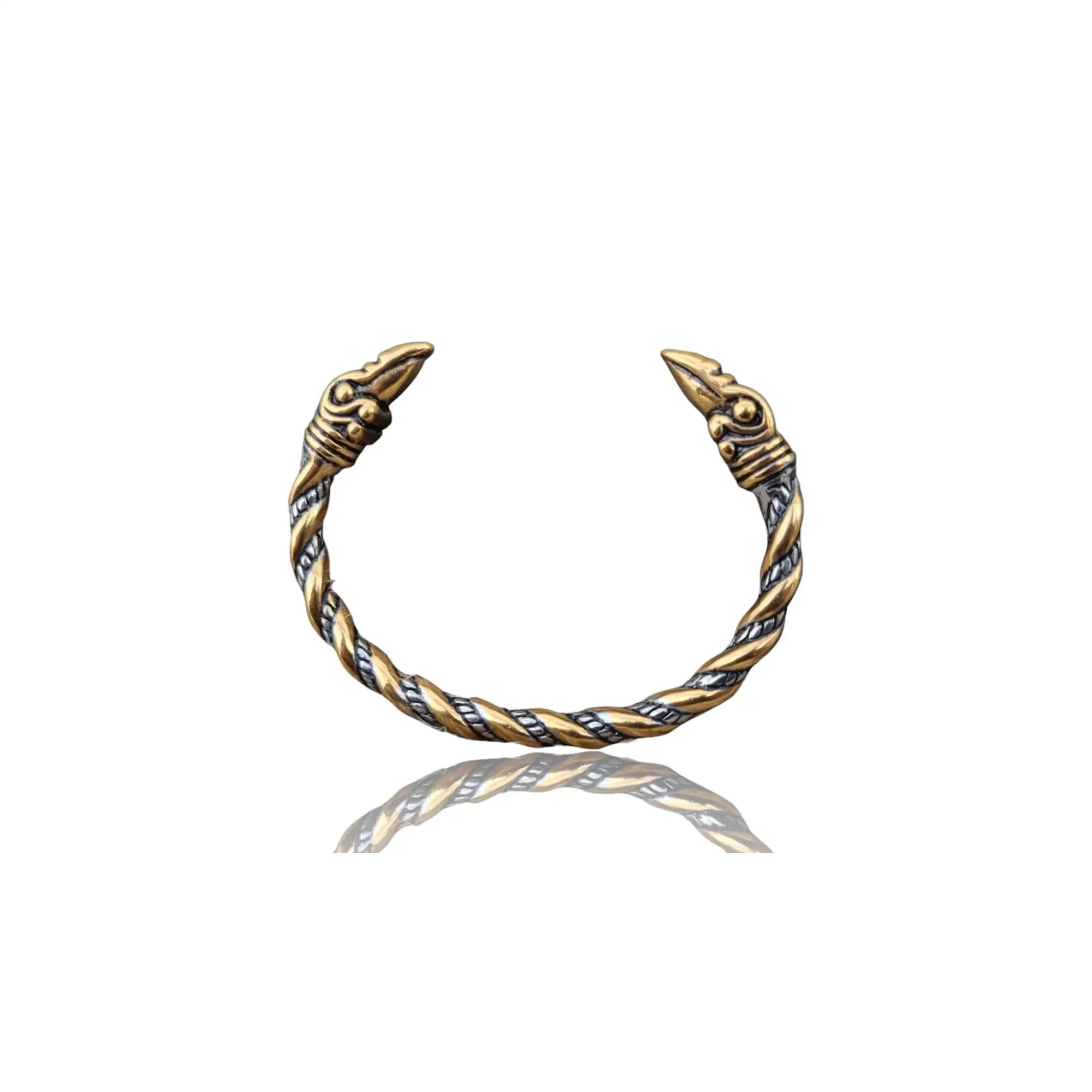 Ivar The Boneless Bracelet, stainless steel wide bangle featuring Hugin and Munin design, a Viking-inspired piece perfect for ages 8 and up, crafted in Spain, ideal for fans of Norse mythology and Viking jewelry.