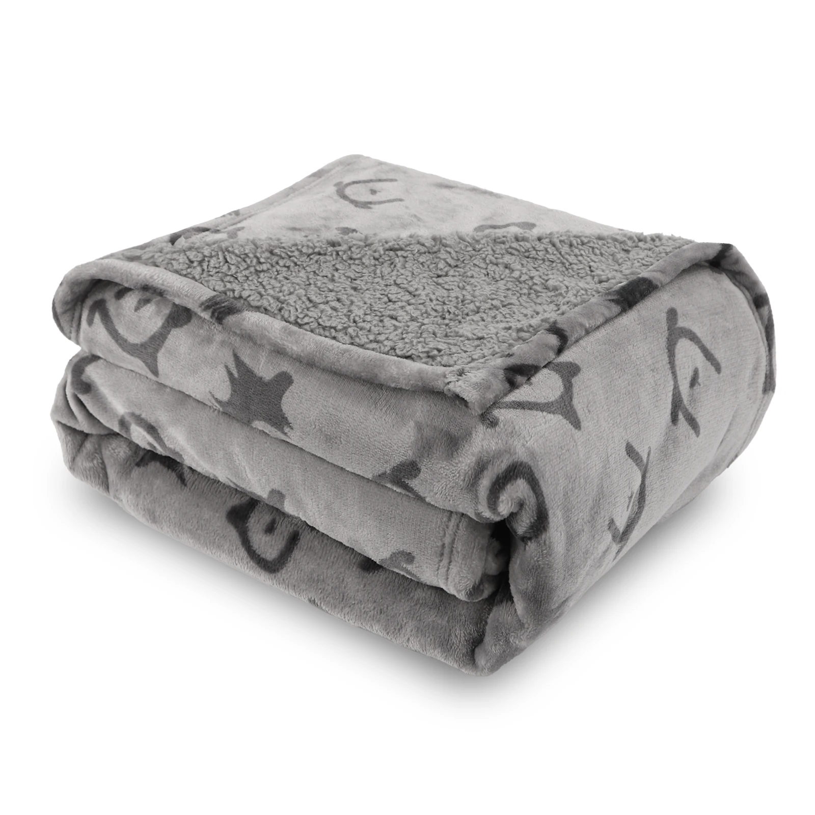 Nobleza Manta Impermeable Perro, Suave y Esponjosa Manta Mascota, Manta Lavable de Felpa a Prueba de Fugas para Sofá y Cama, Reversible, Gris Claro
