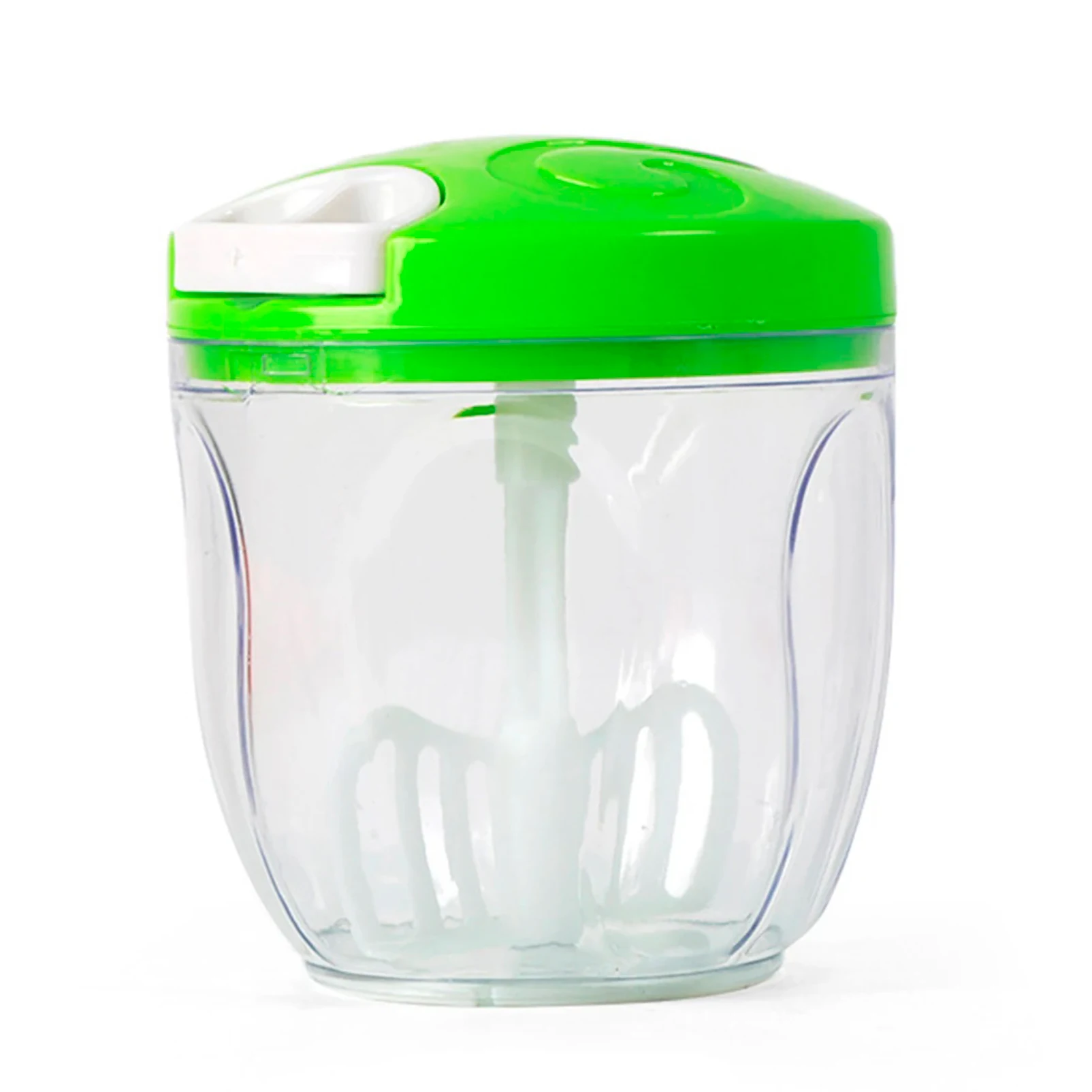Picadora Cortadora Manual de Alimentos | Trituradora de verduras, minipicadora de frutas | Cortador de Carne y Verduras de material ABS | Picadora Manual de 3 cuchillas con Cuerda | Completamente desmontable | Capacidad: 900ml | RevolutionLine
