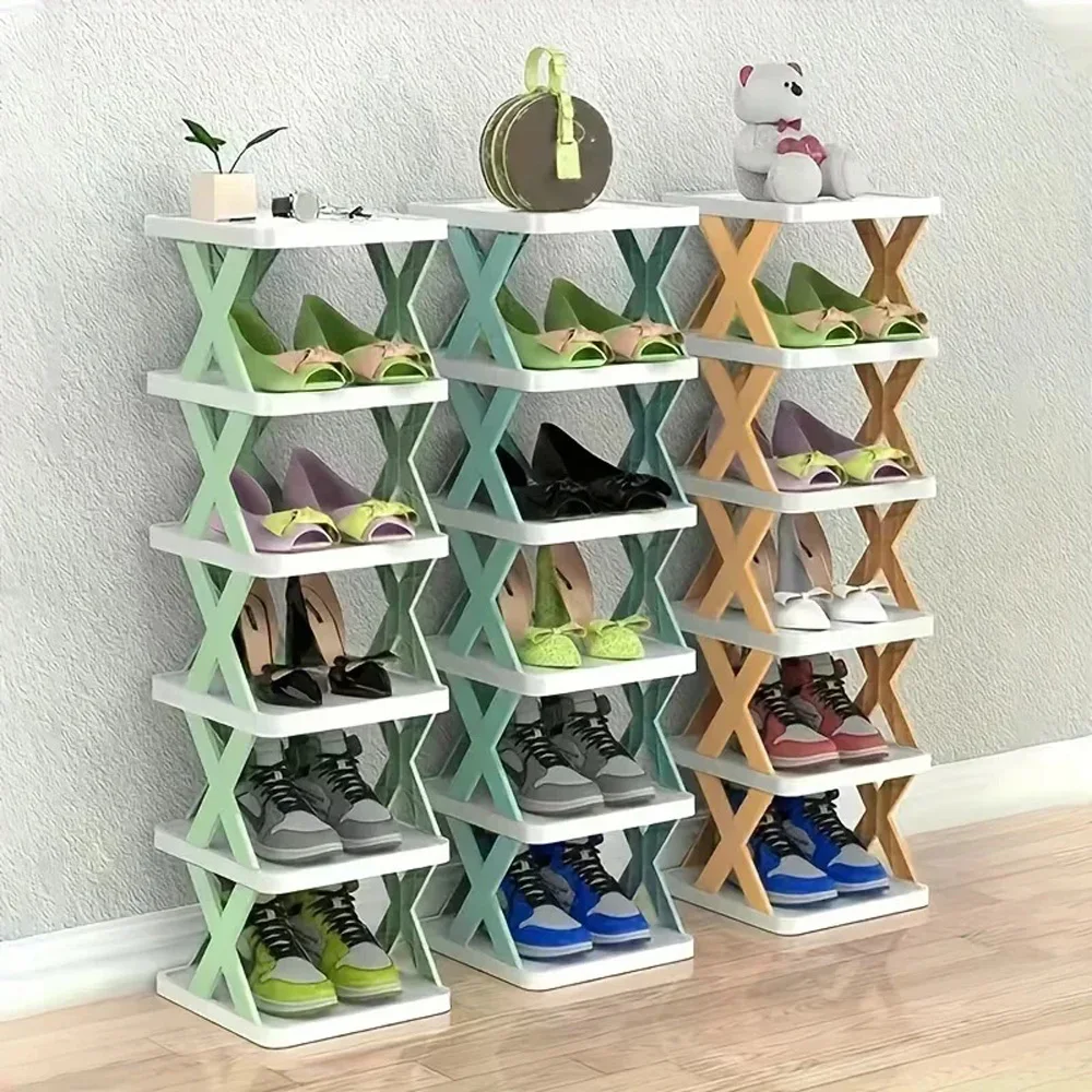 Zapatero Apilable y Ajustable para Hogar - Organizador de 5 Niveles para Botas Altas, Zapatos de Tacón y Más, Estructura Resistente de Plástico PP, Fácil de Montar