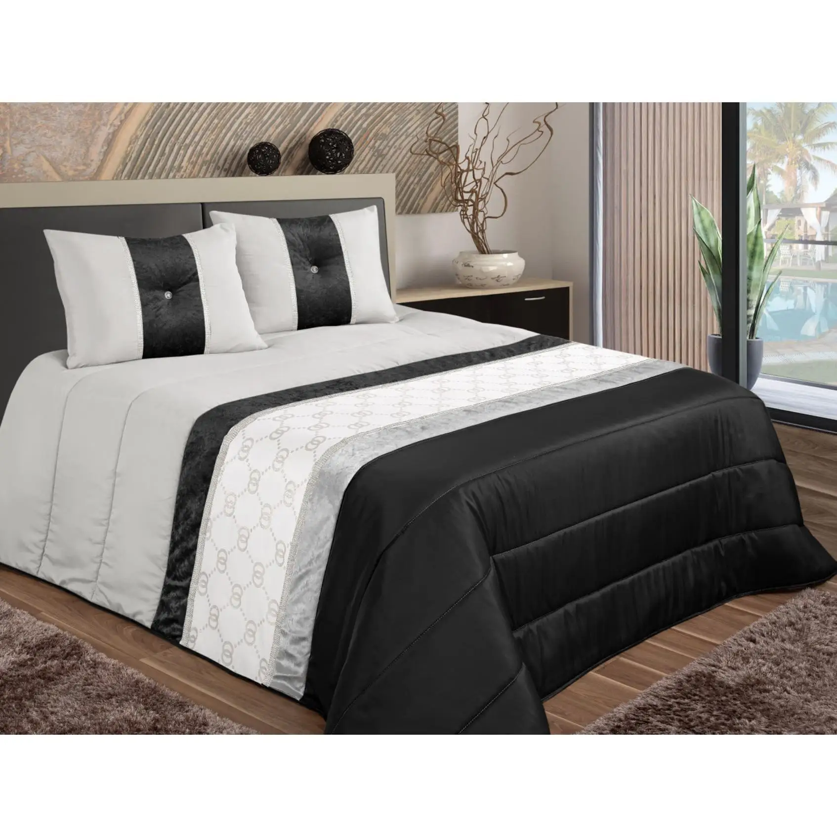 Aise SHOP ELMA Decorative Quilt, with Padded Cushions Included, Bedding Quilts Bedding, superior Quality, Comfortable and Durable for Cama135/150cm Size 250x260cm