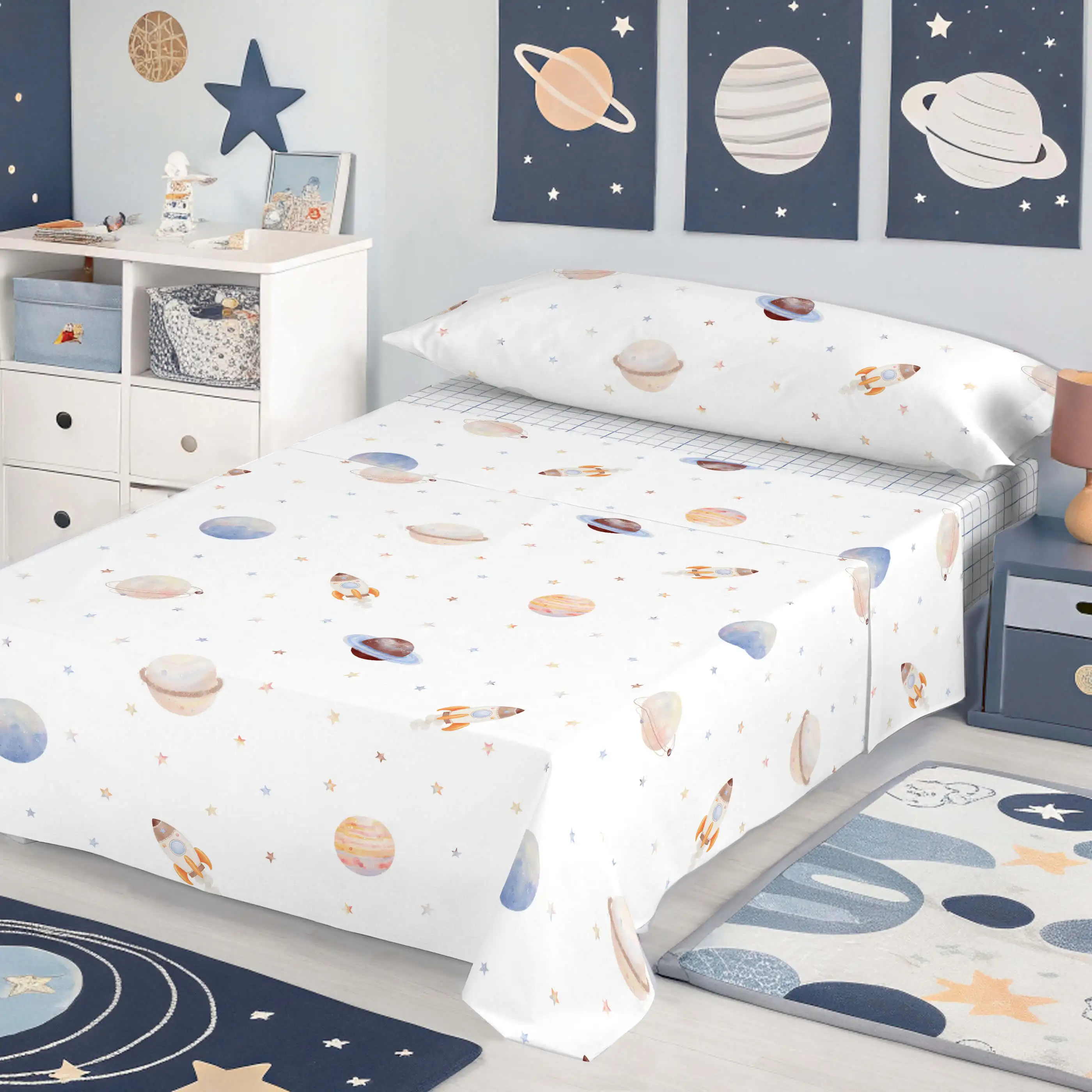COOL KIDS - Juego de Sábanas Infantil Estampado - 100% Algodón - Extra Suave - 9 Modelos Disponibles - Cama 90/105 cm - Fabricado en España