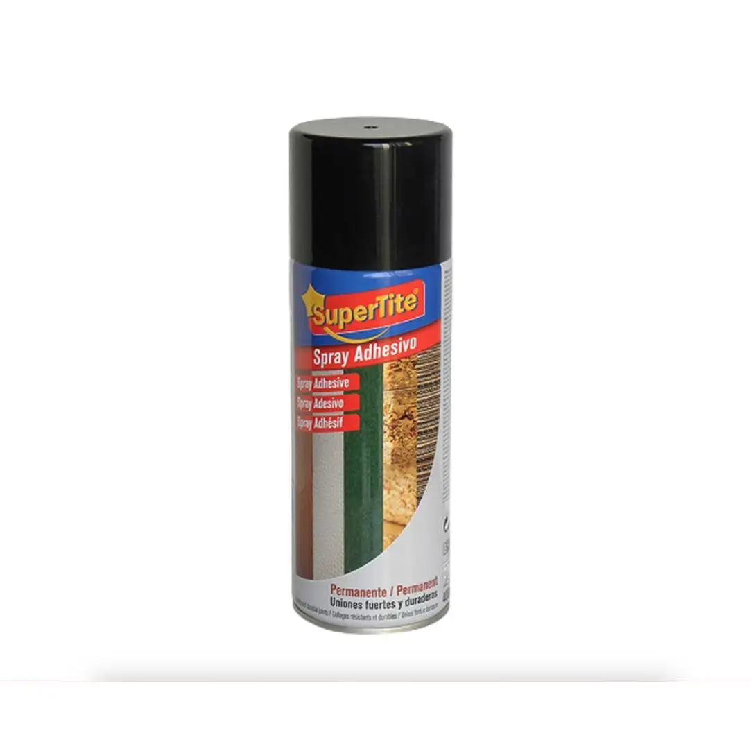 Adhesivo Supertite PERMANENTE contacto cola PERMANENTE en spray rapido secado Bote 400 ml
