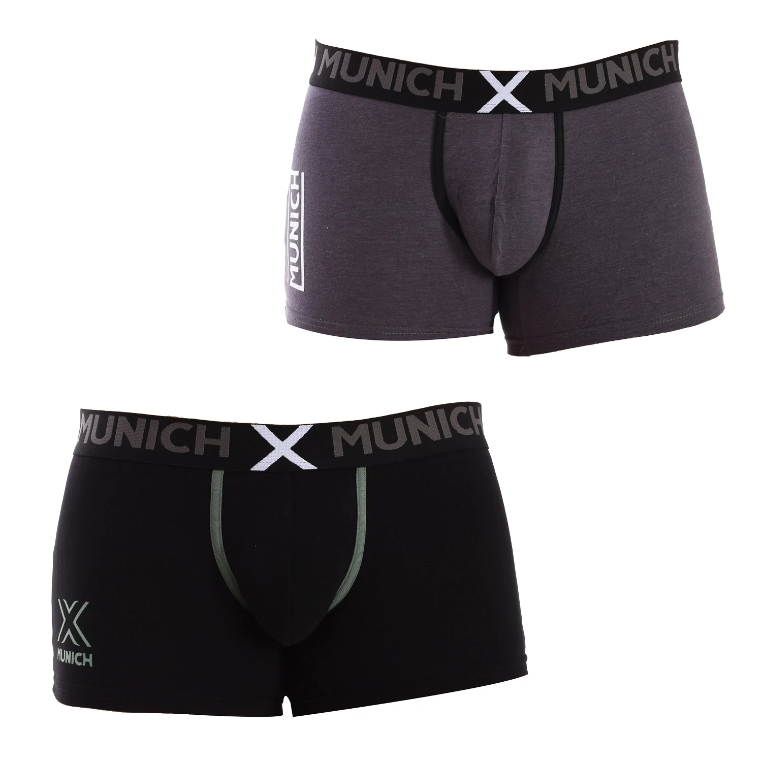 Munich-Pack-2 Bóxers de algodón elástico MUDU0180 para Hombre