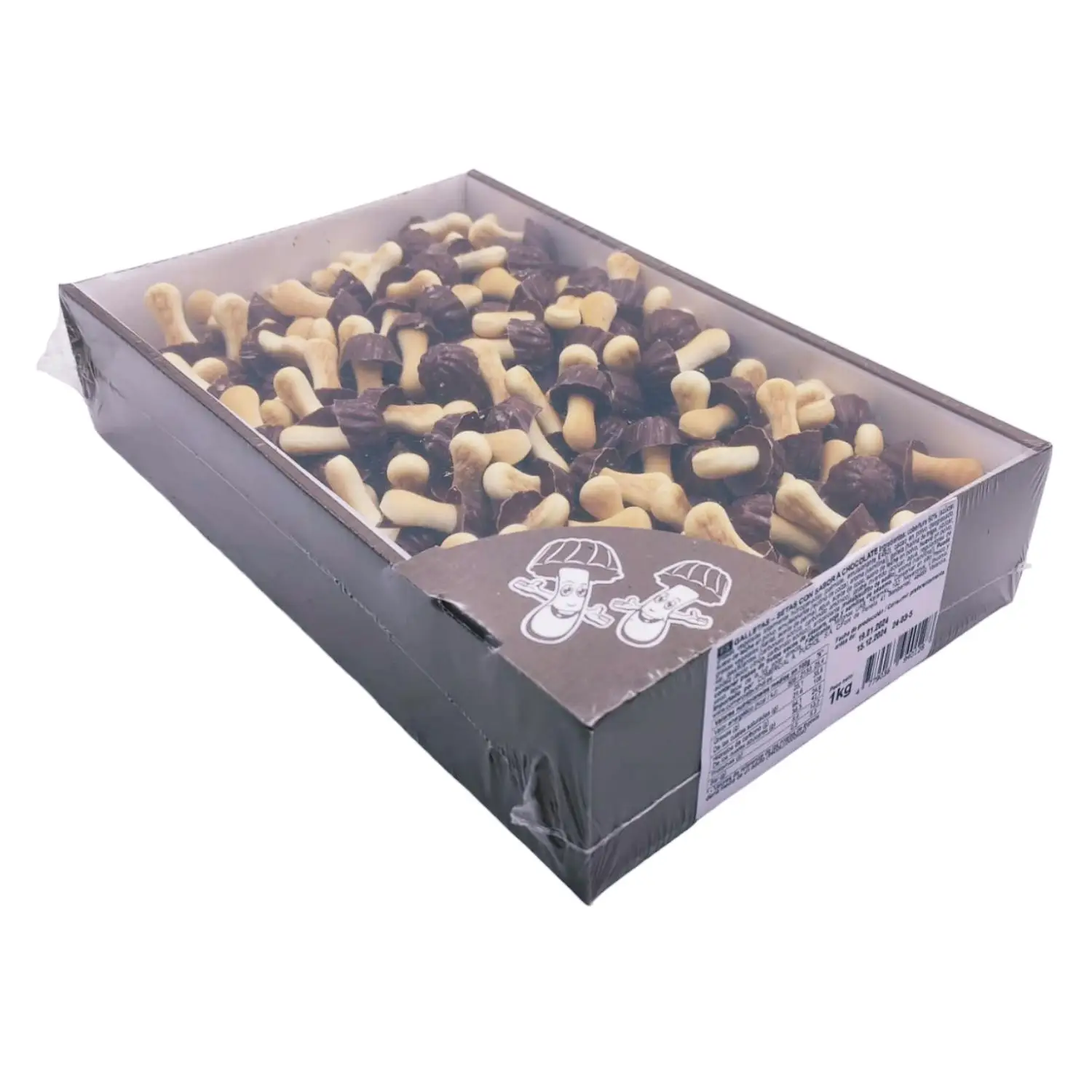 Puchol mushrooms cookies with chocolate flavor 1kg.