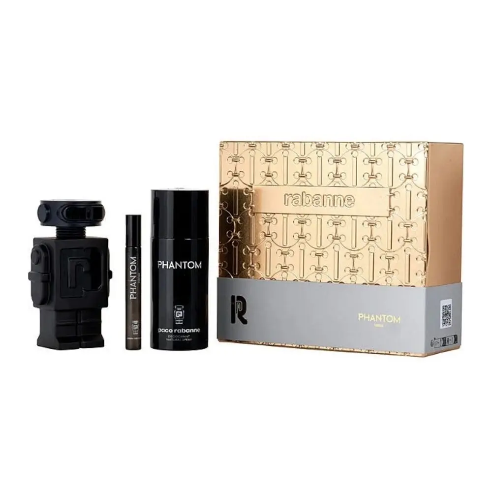 Paco rabanne - gift set phantom parfum 100 ml + deodorant 150 ml. + travel spray 10 ml. - gift box for men. #4