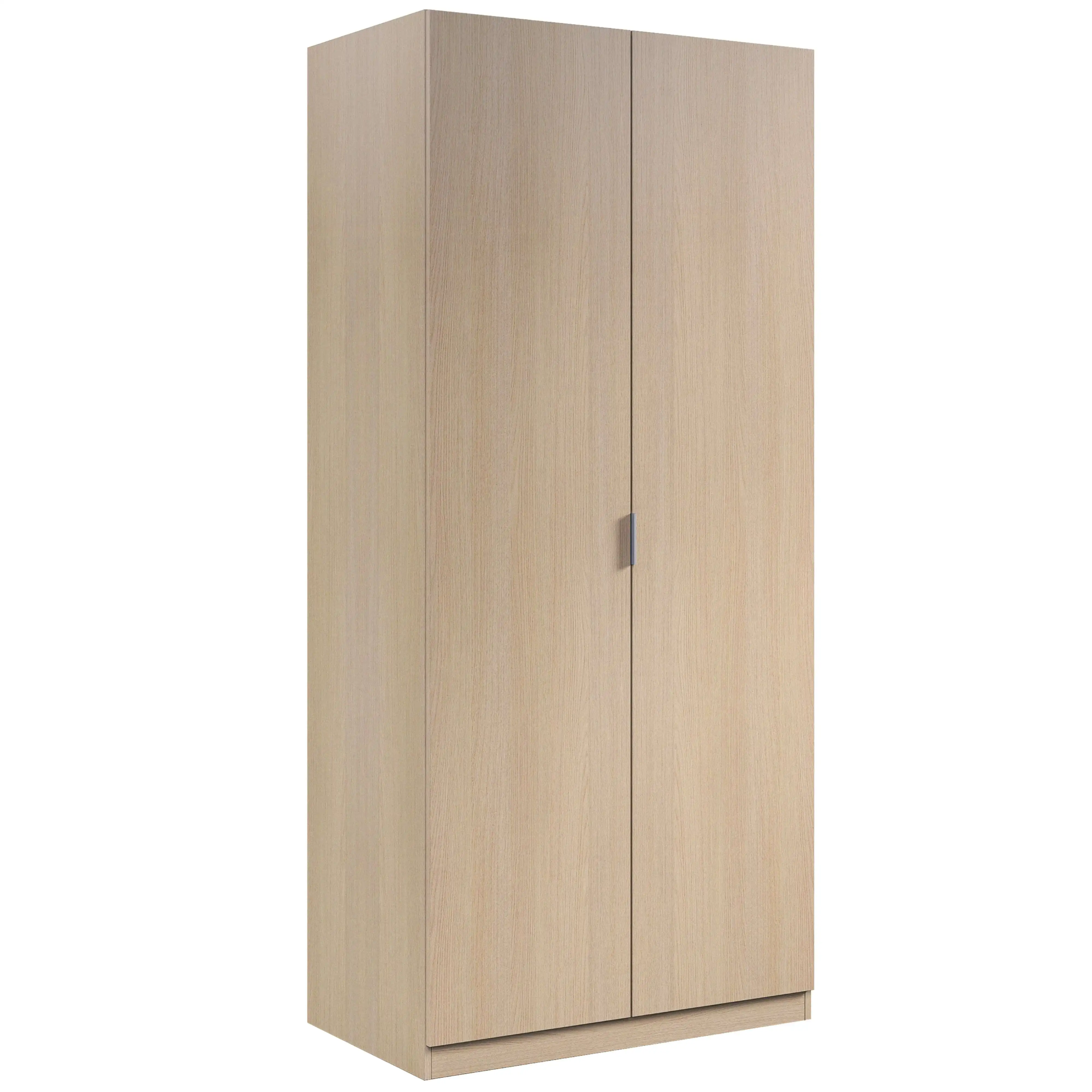 Miroytengo Armario ropero 2 puertas abatibles dormitorio habitación juvenil infantil mueble color roble 180x82x52 cm