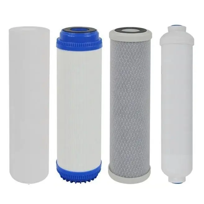 KIT 4 مرشحات OSMOSIS العكسية - خراطيش SF-1005، قانون الكربون. UDF 93/4 "و CTO 93/4"، في الخط 1/4 بوصة-NPT #1