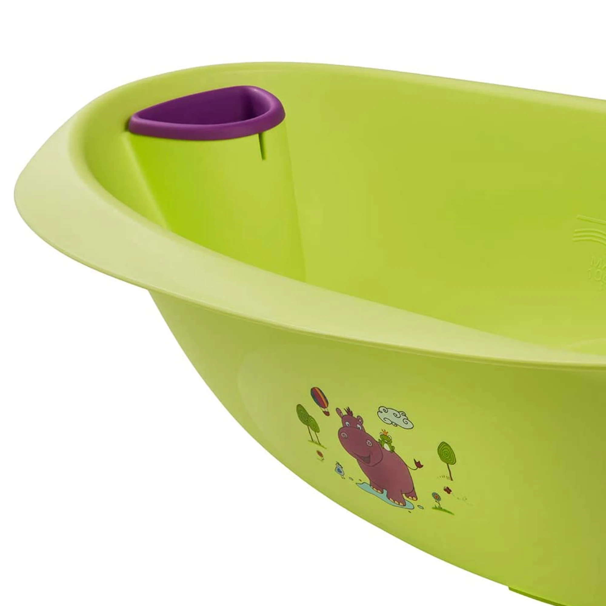 Ergonomic bathtub with soft handles Hipp, cap and anatomical seat, 0-6 months, Natalia, Green #7