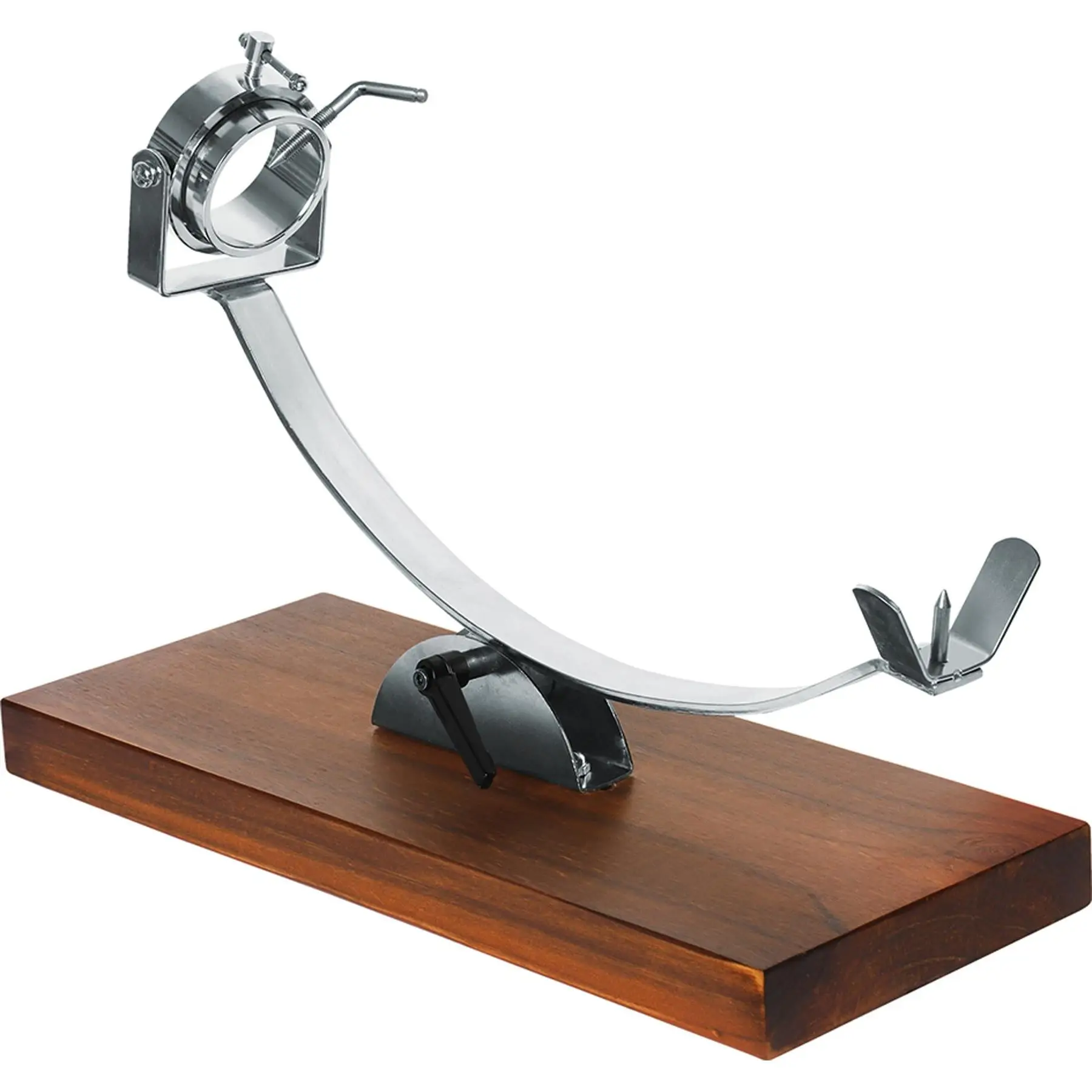 Jamonero Oscilante con Cabeza Giratoria con base de madera y cuerpo Inox - Nerthus