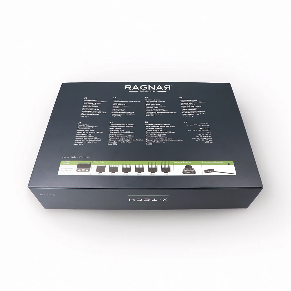 NEW! RAGNAR - CORDLESS HAIR CLIPPER 9000RPM with 5W Tech Vector Motor, Diamond-Like Carbon Blades, 120min Runtime, USB-C Charging, 6 Magnetic Combs for all hair types, ideal for professional grooming and beard trimming. #7