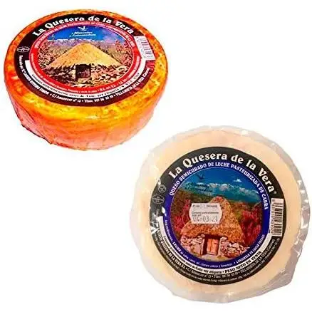 The cheese factory on the side. Extremadura cheese batch-1 semi-cured goat cheese with paprika and 1 natural semi-cured goat cheese