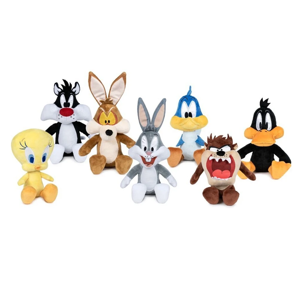 PLAY BY PLAY-LOONEY TUNES PELUCHE SOFT SENTADO 7MODELO 30CM,PIOLIN AMARILLO,TAZ MANIA MARRON PERRO,CORRECAMINA AZUL,BUGS CONEJO GRIS,SIVIE NEGRO LOBO,PATO LUCA NEGRO,ORGINALES, REGALO,COLECCION,