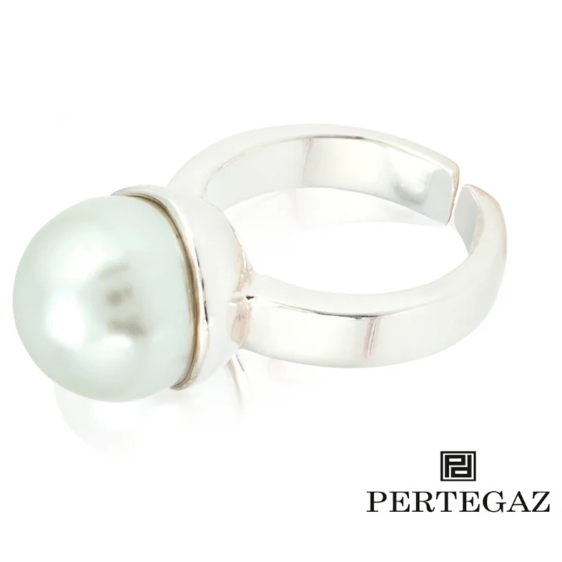 Anillo Pertegaz Metal Con Perla Mod. 7266 Tegux. Talla Ajustable. Con Estuche de Polipiel Incluido.