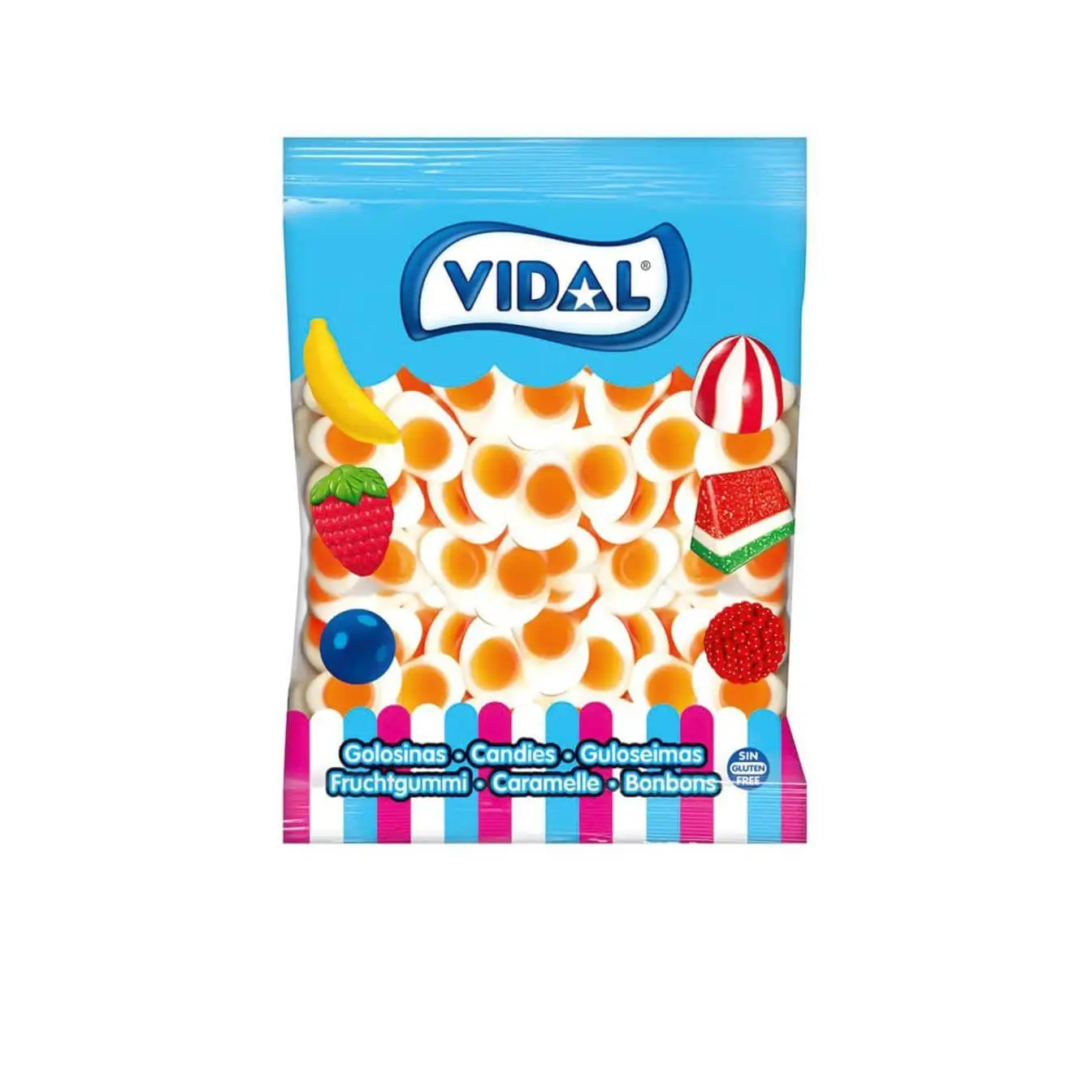 Vidal treats. Shiny fried eggs. 1kg bag