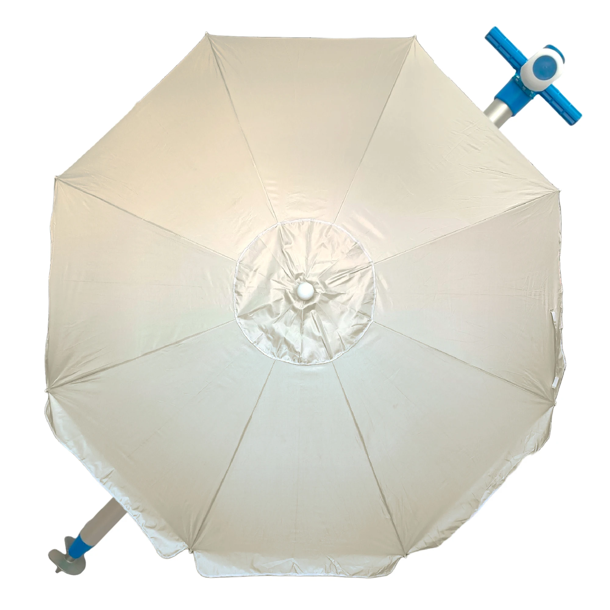 Pincho Sombrilla Playa Grande Ø240 cm, antiviento hasta 35km/h, protección UV 50, Materiales de Calidad, Tubo de Aluminio, 8 Varillas de Fibra de Vidrio, Palo reclinable, Incluye Bolsa de Transporte