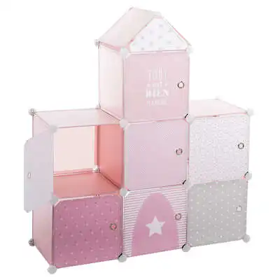 Factory Pink Children's Storage Castle Paintings |   L. 95.5 X D. 32 X H. 109 cm |   Ideal Size for Storage |   Beautiful and Fun Design |   Kids Toy Organizer