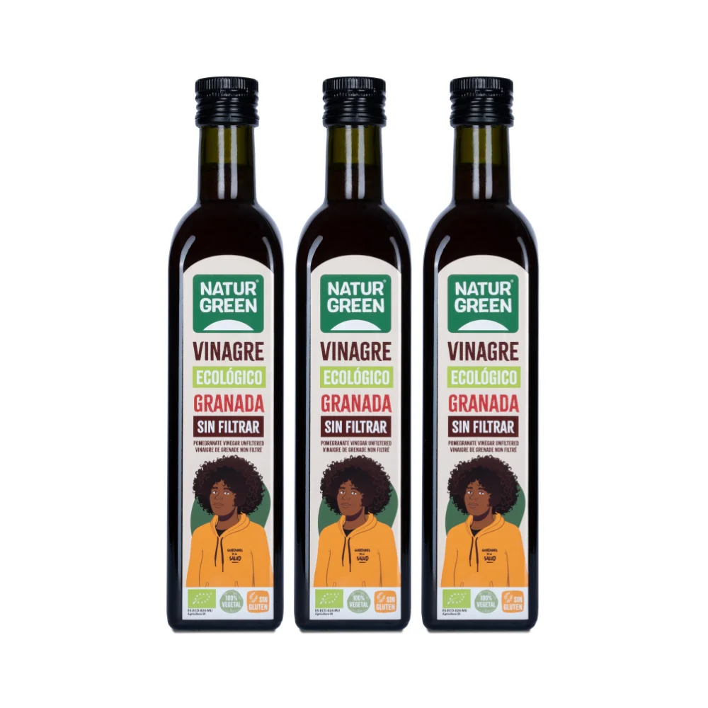 Pack 3x Vinagre de Granada Sin Filtrar Bio 500 ml NaturGreen