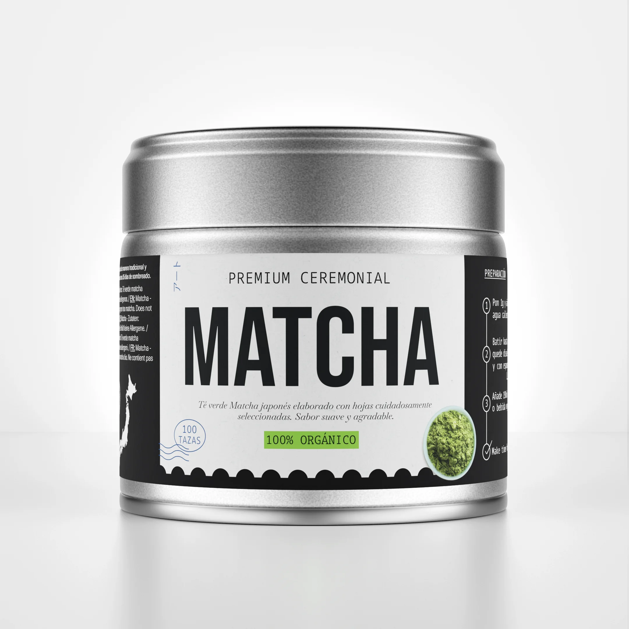 Té Matcha Premium Japonés 100% ecológico grado ceremonial. Té verde en polvo natural de Kagoshima, Kyushu, Japón.