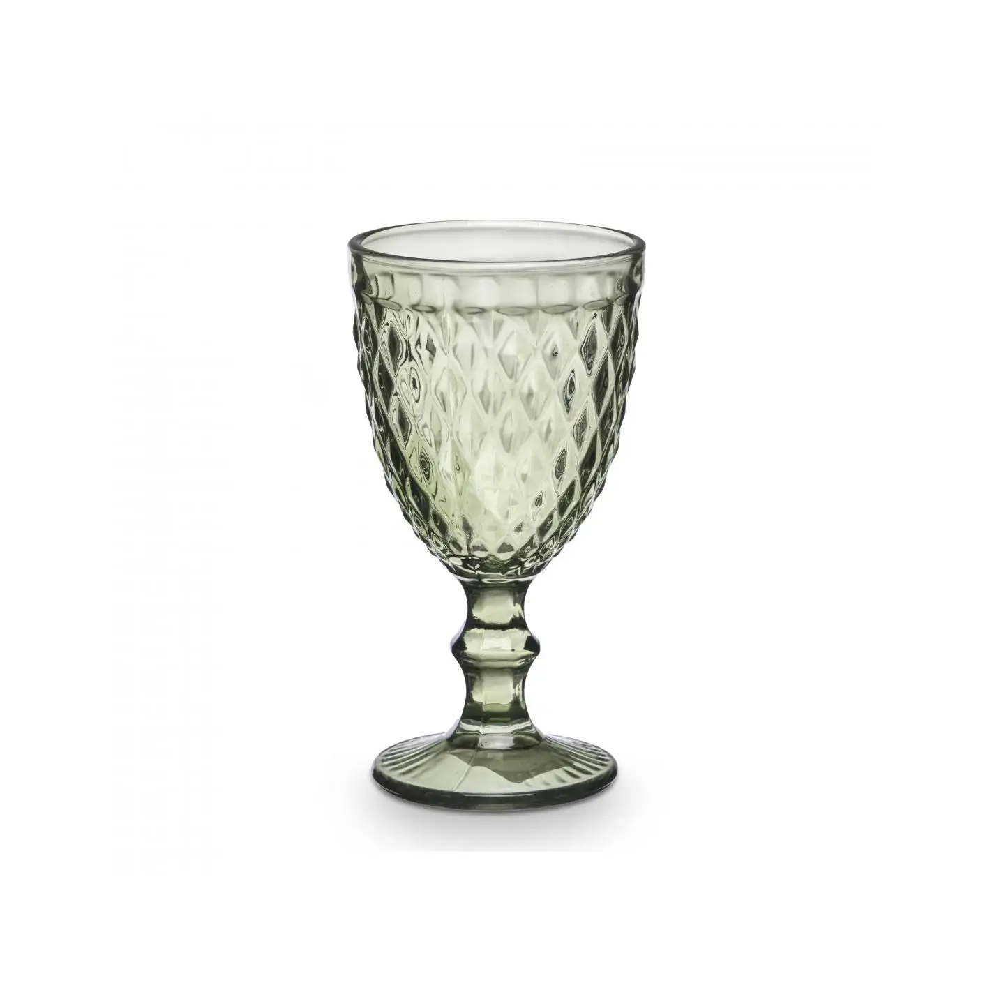 STARLEY-Set 6 Copa de vino, 330ml copa de vidrio de colores,  diseño vintage en relieve, copas de vidrio transparente para fiestas, bodas ,diamante/morado