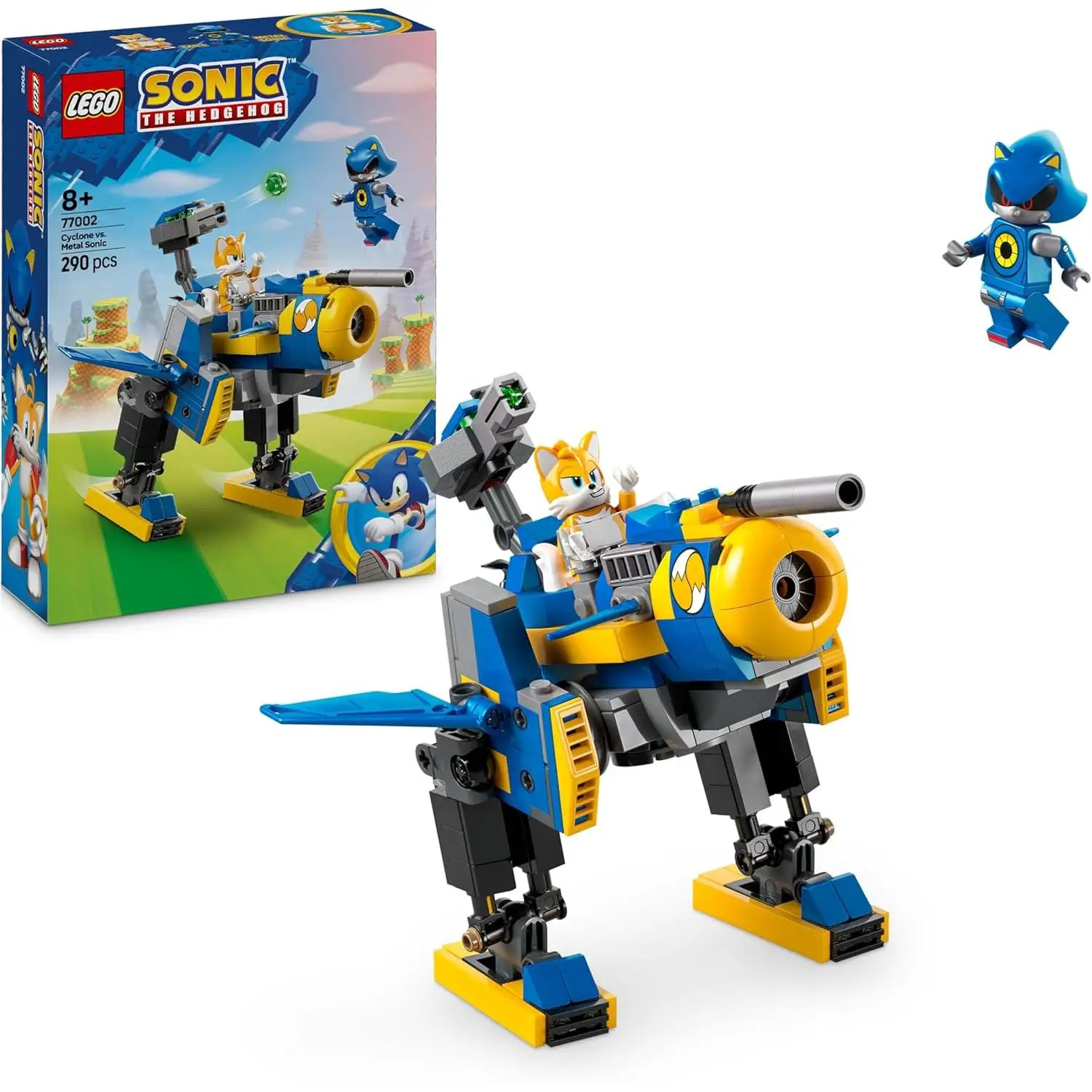 LEGO Sonic The Hedgehog Ciclón vs. Metal Sonic, Meca Robótico de Juguete con 2 Personajes de la Saga de Videojuegos Inc. Tails