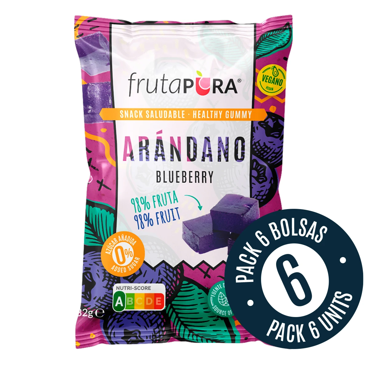 Pack Dados Fruta Pura Arándanos