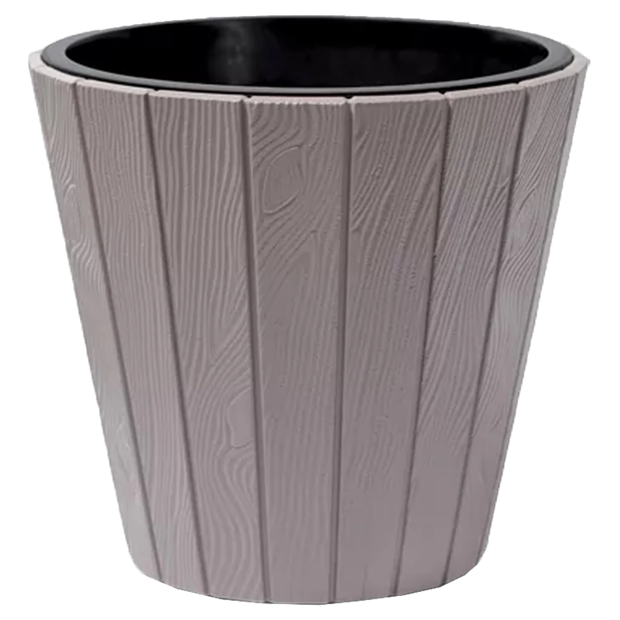 Prosperplast Maceta WOODE 54L. Marrón Grande de Jardín Plástico Resistente