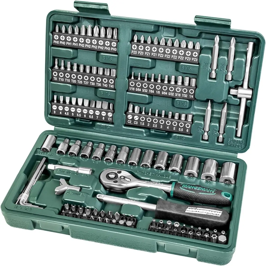 M29166 130 PCs in case Mannesmann tool case made of chrome vanadium steel