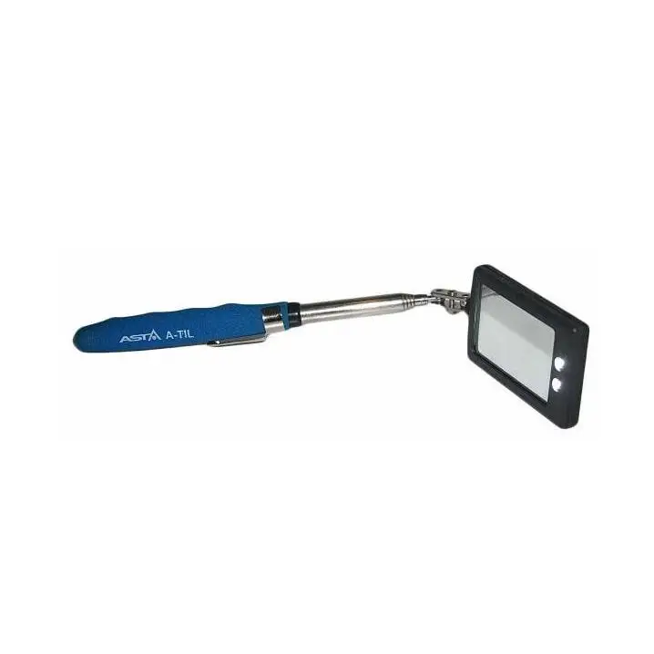 A-TIL - Espejo de inspección telescópico LED, 285-870 mm, con 2 LED, incluye batería