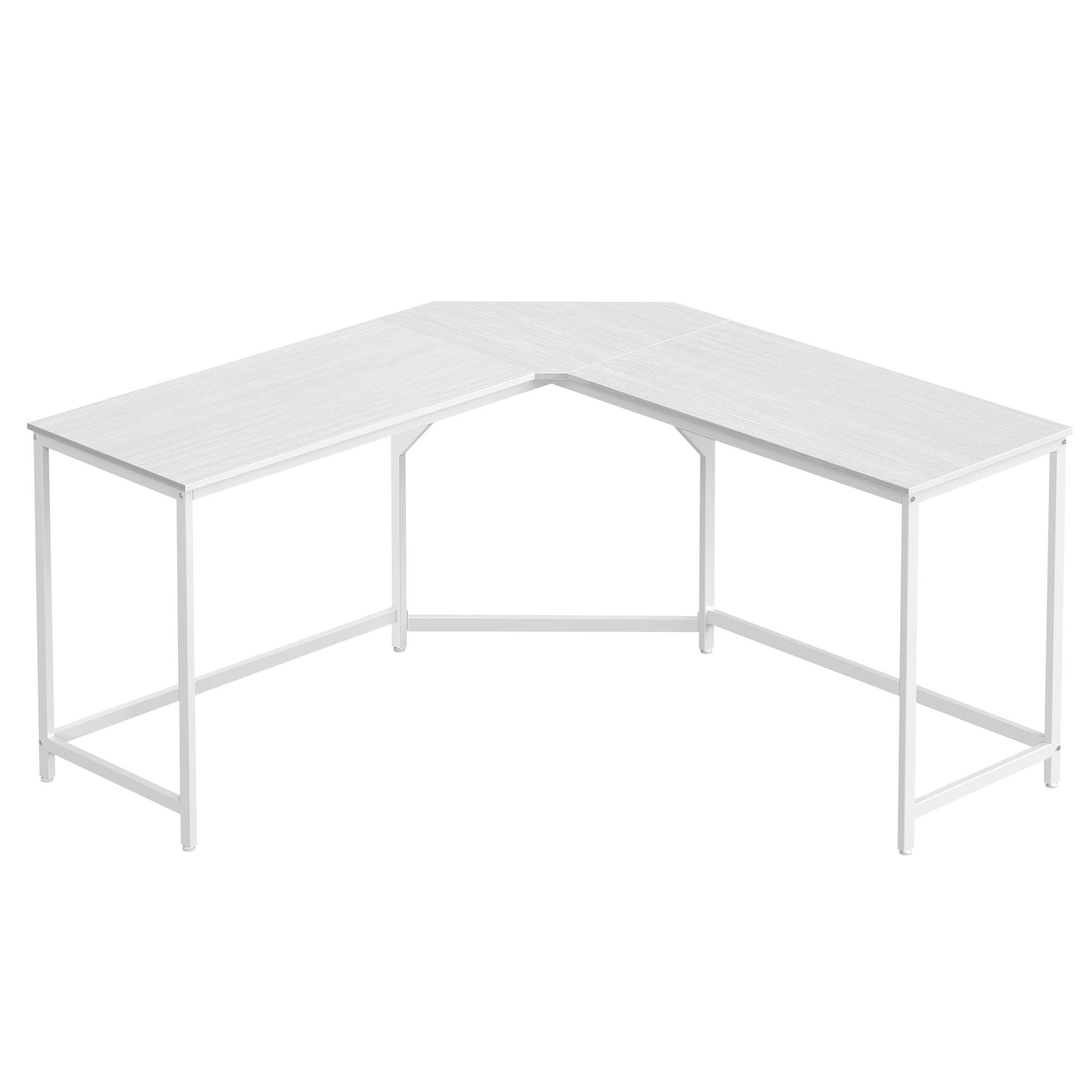 VASAGLE Escritorio en Forma de L, Escritorio para Juegos, 149 x 149 x 76 cm, Escritorio Esquinero para Estudio, Oficina en Casa, Ahorra Espacio, Fácil Montaje, Blanco Arce