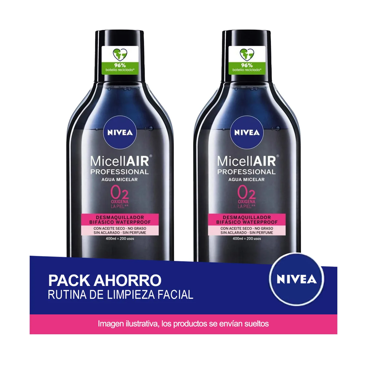 NIVEA Pack ahorro - Agua Micelar Bifásica Profesional 2 x 400ml