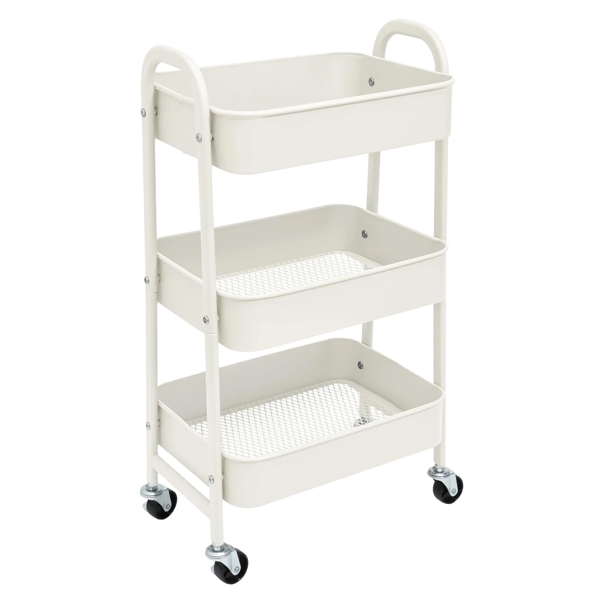 Storage trolley wheel auxiliary trolley kitchen trolley service trolley 3 tier wheel metal trolley trolley trolley organizer for bedroom bathroom office, three-tier kitchen cart with wheel (fruit-002 1690 2090)