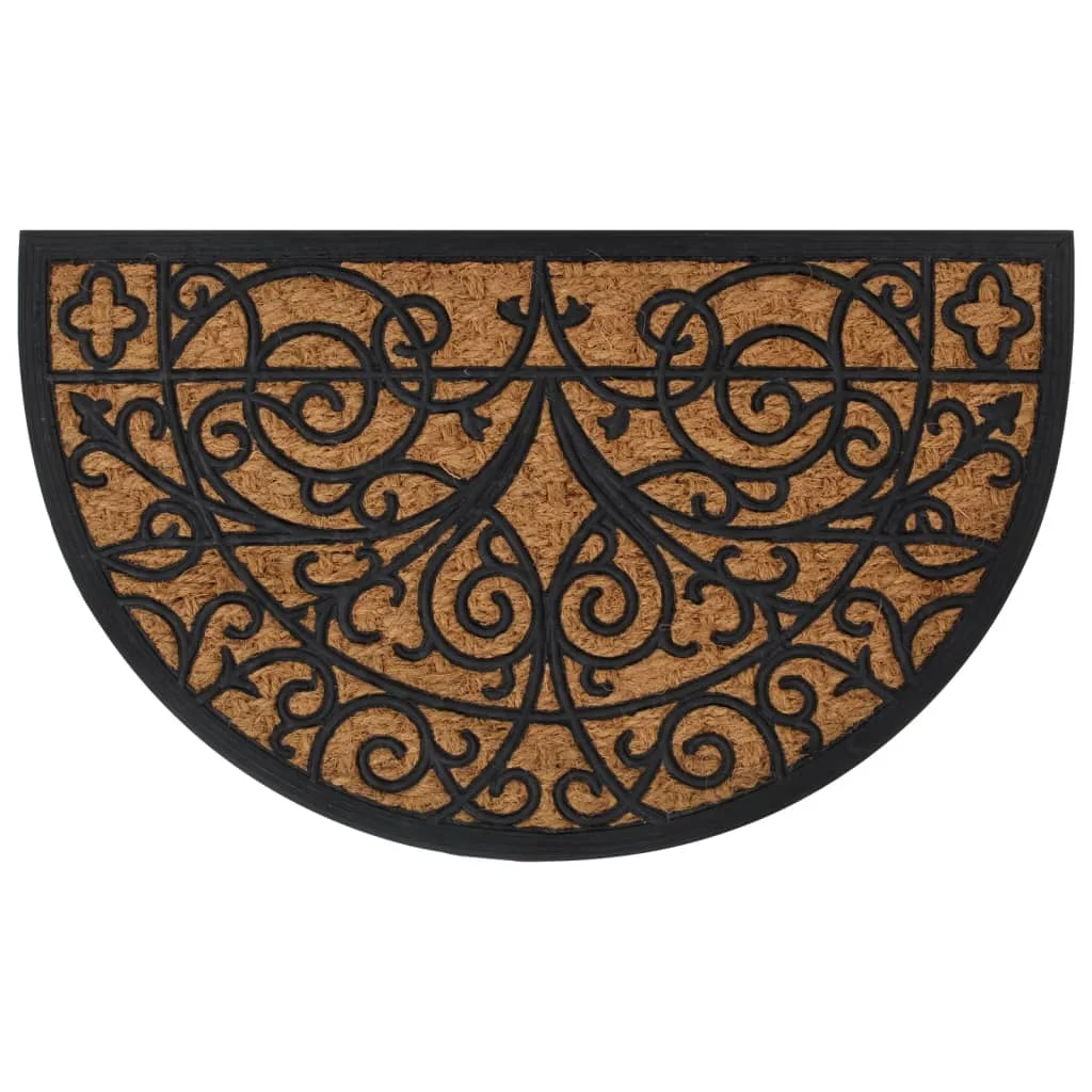 45x75 cm vidaXL semicircular rubber and coconut fiber doormat