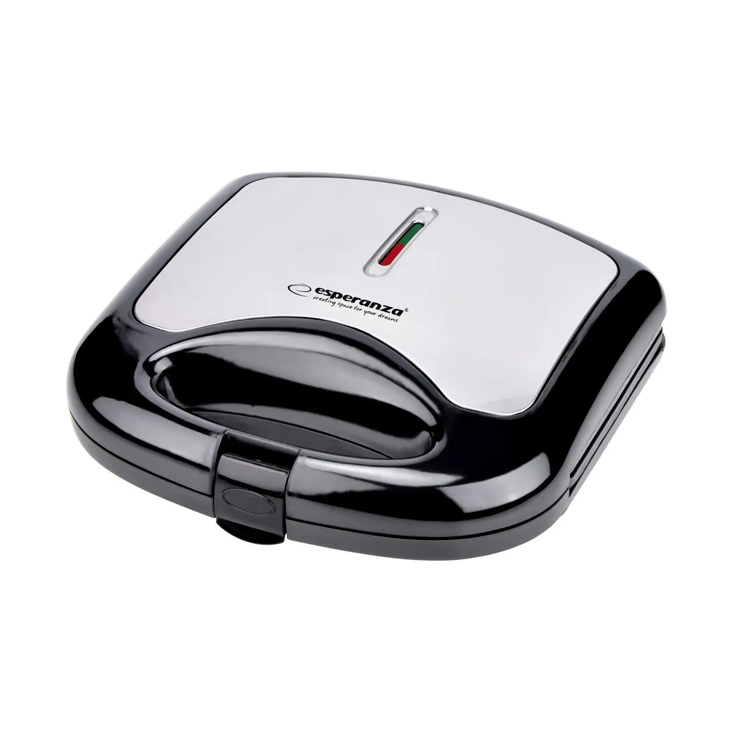 Esperanza EKT011 Sandwich toaster 1000 W Black, non-stick plates, compact design, anti-slip base for easy handling, ideal household kitchen appliance for quick sandwiches.
