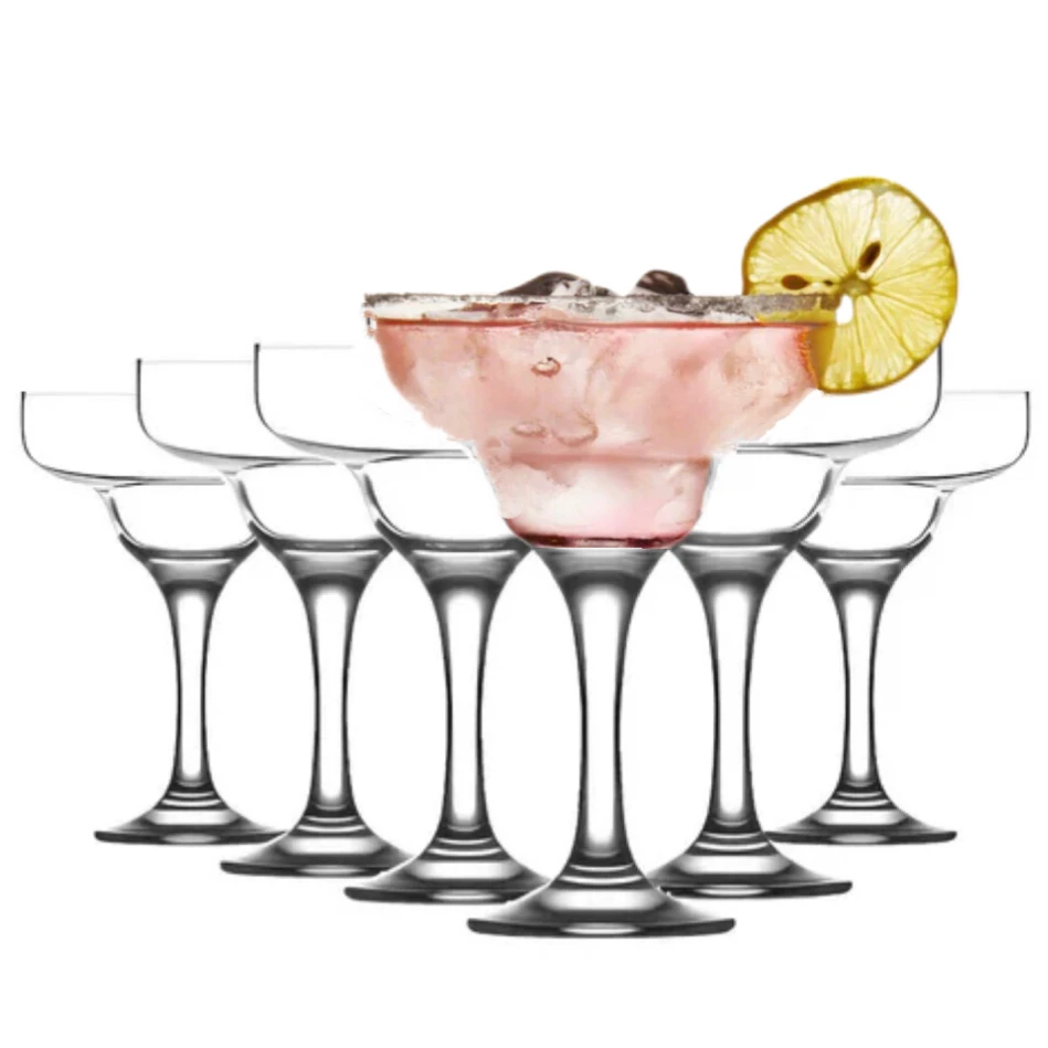 TRESV Set de 6 Copas de Margarita de 300ml | Copas de Vidrio de Alta Calidad