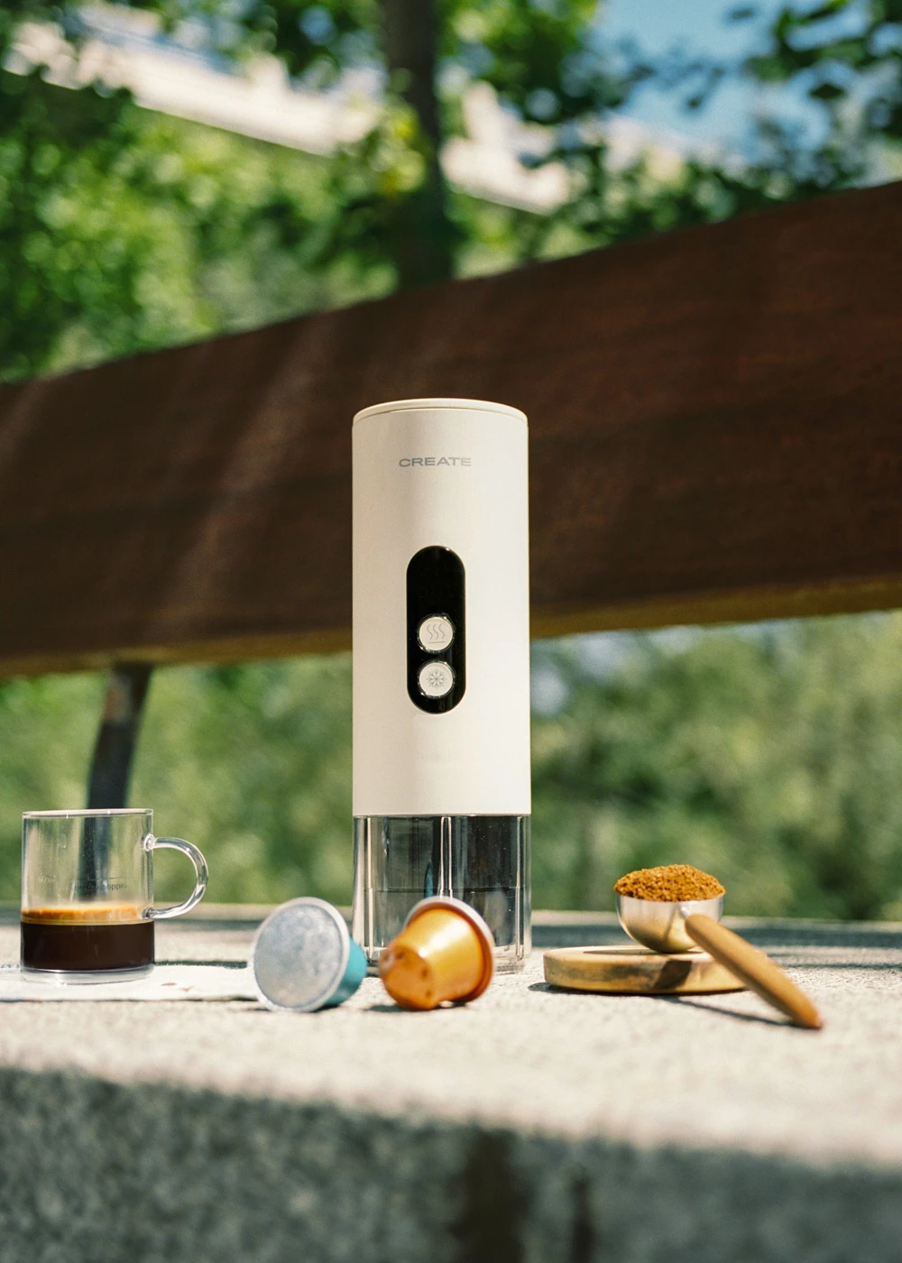 Create - Portable 15bar Coffee Maker for Capsules and Ground Coffee, 80ml Capacity, with or without Case, Ideal for Travel and Camping, Compact Espresso Machine #3